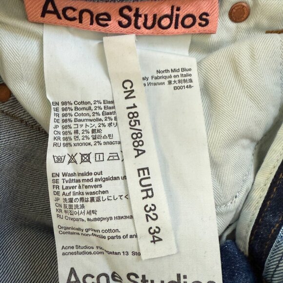 Acne Studios North Mid Blue Skinny Fit Jeans - Picture 3 of 8